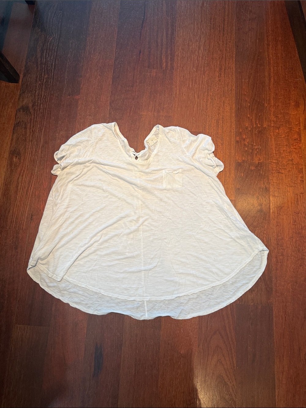 T.La Over-sized V‑Neck Short Sleeve Tee